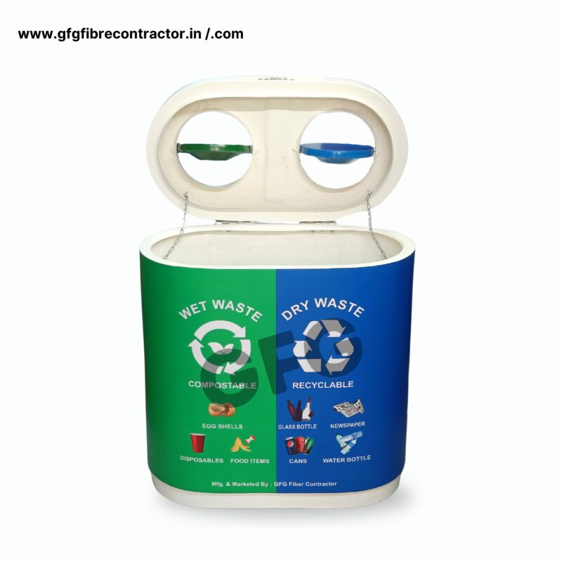 Gfg-duo dustbin 120l – durable frp recycling and garbage bin for home and offices - image 3