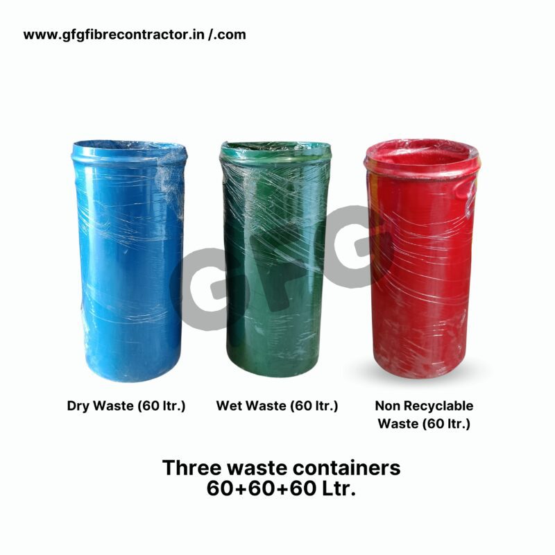 Gfg 3-in-1 trio dustbin 180l | with swing lid - image 4