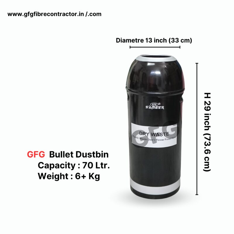 Gfg bullet dustbin-70l | for dry waste management - image 2