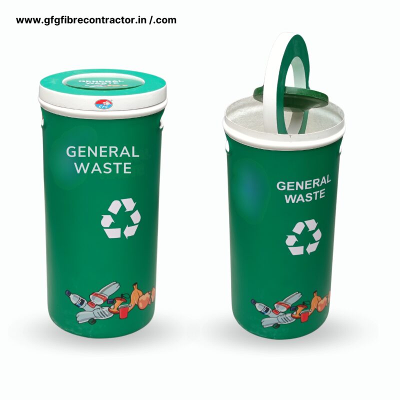 Gfg general waste-bin-60l | with swing lid | for indoor and outdoor spaces - image 3